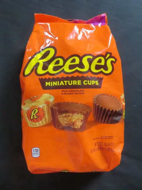 (1) Party Size Bag Of Reese's Peanut Butter Cups Miniatures Size 35.6 Oz !