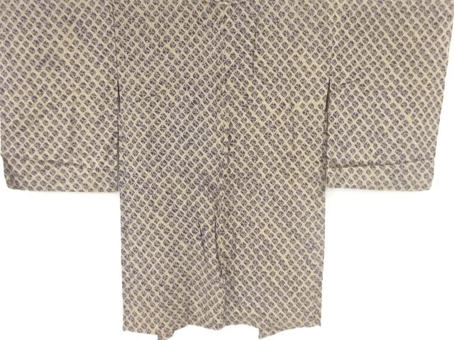 81545# Japanese Kimono / Antique Haori / Shibori / Rhombus