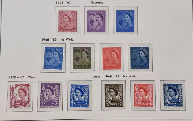 Jersey Guernsey Stamp Regional Issues 1958 - 1969 Mint