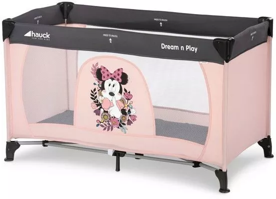 Hauck Baby-Reisebett Dream N Play - Minnie Sweetheart Inkl. Transporttasche