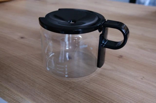 kleine Braun Glaskanne Ersatzkanne Kaffeekanne für 4 Tassen gut erhalten