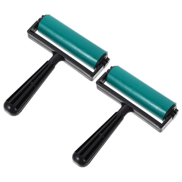 2 piezas de suministros de pintura para niños con rodillo brayer reemplazables pegamento