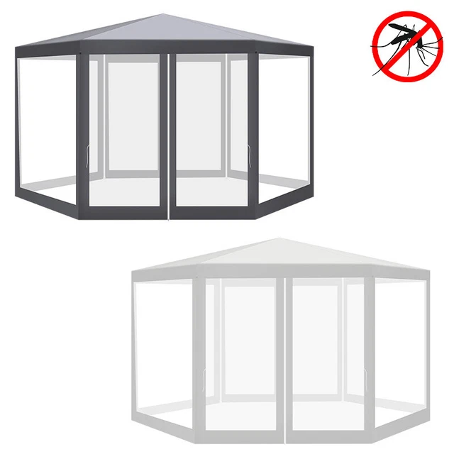 Zanzariera Per Gazebo 3x3 Metri - Con Cerniera E Strappi Per Esterni E Giardino - Foto 3