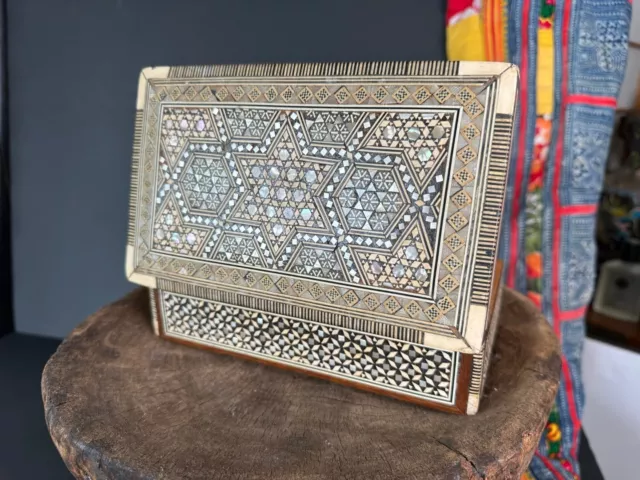 Old Middle Eastern Inlaid Box …beautiful collection and display piece