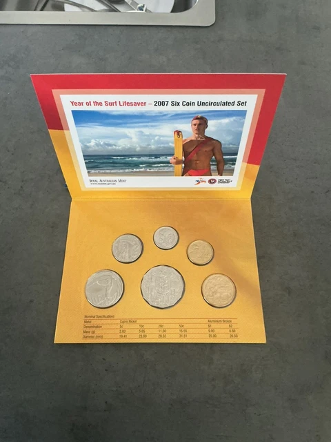 Australia uncirculated coin set セット 2007 UNCIRCULATED MINT Coin Set Year of the Lifesaver $25.00