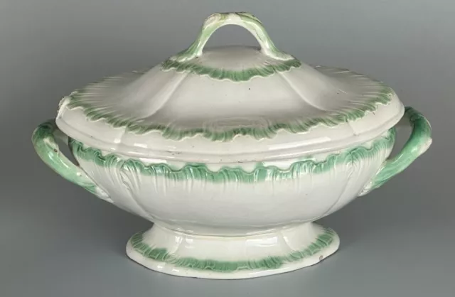 Pearlware Soup Tureen Shell Edge late 18th/early 19thC Antique English Pottery.