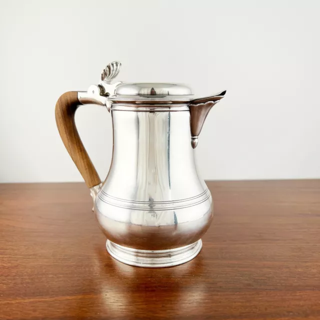 Emile Puiforcat French 950 Sterling Silver Diminutive Chocolate Pot Reeded