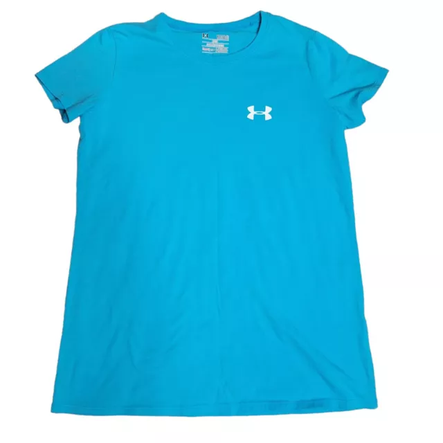 Under Armour Heatgear T-Shirt Size YLG Youth Large Blue Short-Sleeve Athletic