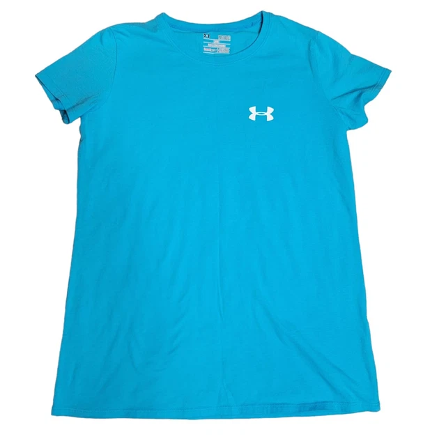 Under Armour Heatgear T-Shirt Size YLG Youth Large Blue Short-Sleeve Athletic