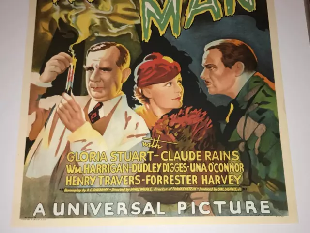 The Invisible Man One Sheet Movie Poster Lithograph Claude Rains S2 Art LAST ONE 3