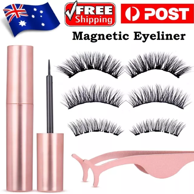 False Eyelashes Magnetic Natural Eye Lashes Extension Eyeliner Liquid AU Tweezer