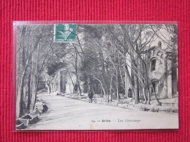 Cpa Ecrite Timbre Arles Les Alyscamps Bouches Du Rhône