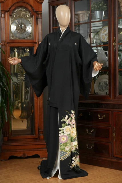 Dear Vanilla Japanese Silk Tomesode Kimono Women's Authentic Japan Made Vintage