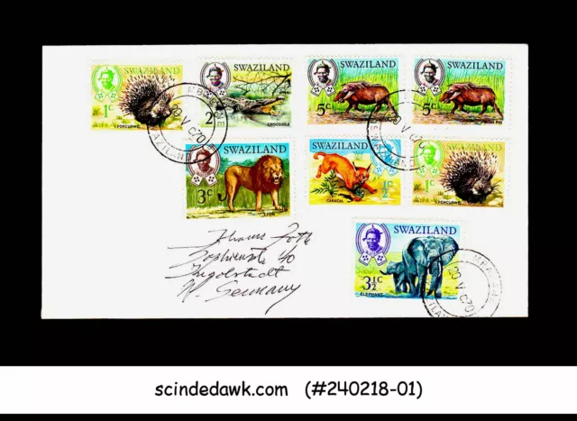 Swaziland - 1970 Envelope To Germany With Animals Stamps