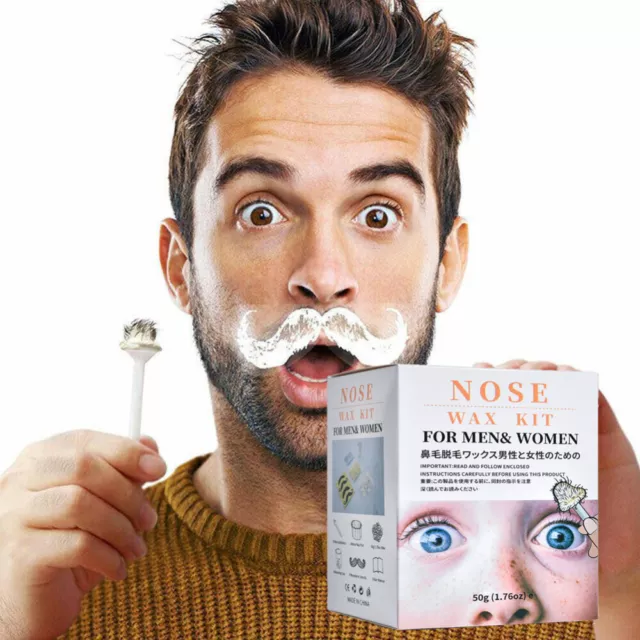 Nose Ear Hair Removal Wax Kit Painless & Easy Remove Nasal Waxing Unisex 50g