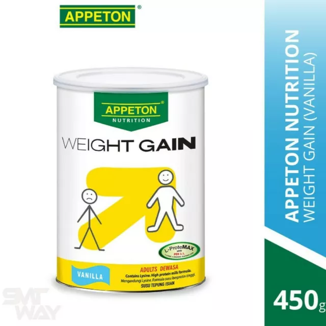 Appeton Weight Gain Powder for Adults Vanilla450g Aumenta il peso corporeo...