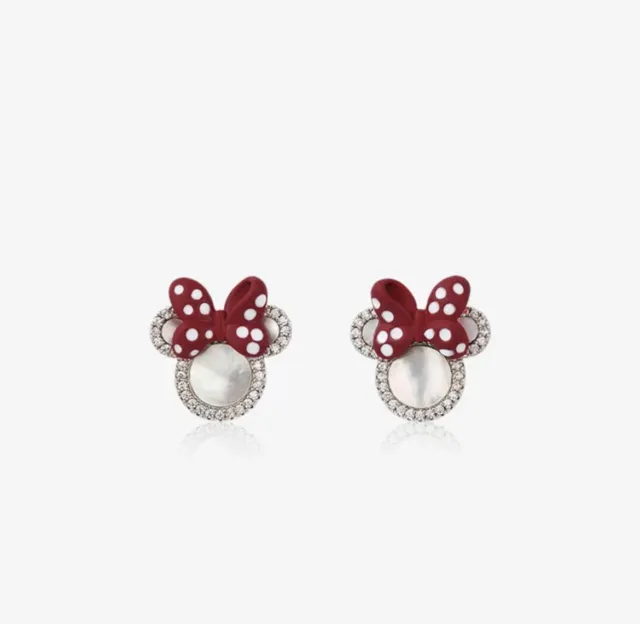 Fashion Jewelry Minnie Mouse Bow Rhinestone Stud Earrings TK19-6