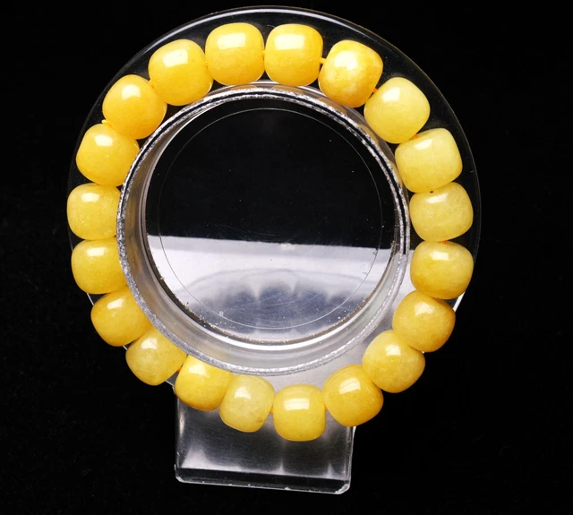 10*10*9mm Natural Huanglong Jade Gemstone Bead Bracelet AAA