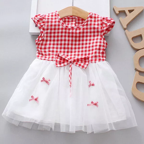 Abito vestito vestitino elegante  Bimba bambina  rosso bianco  altezza 100 cm