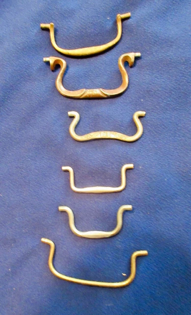 6~ 5-Brass/White Metal 1 Iron Drawer Pull Handles 2.5" to 3.75" to inserts #690
