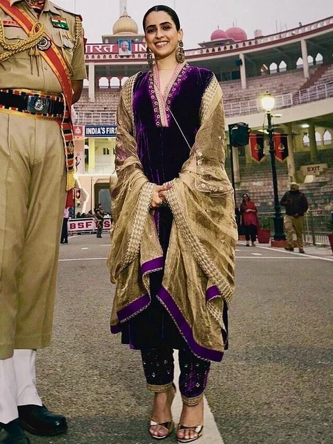 Designer indiano pakistano Salwar Kameez Bollywood Dress Party Wear Abito...