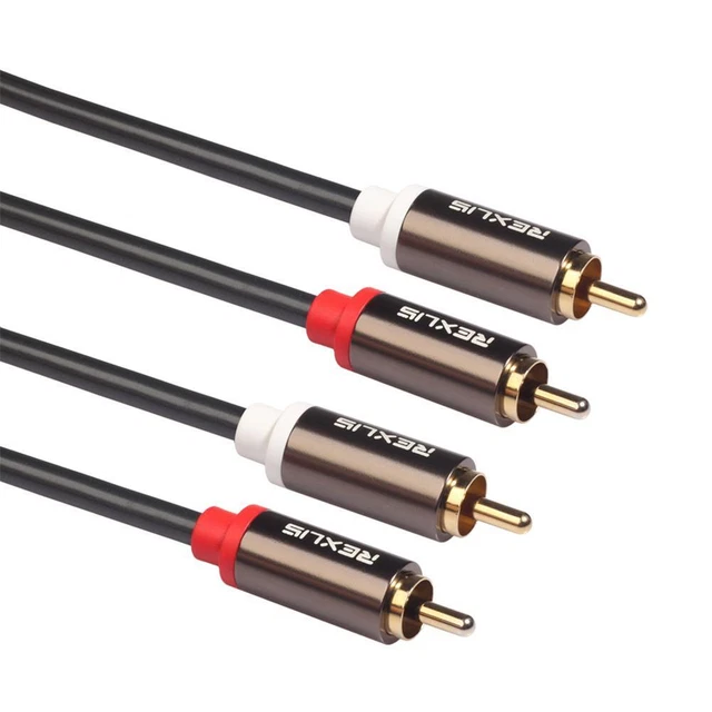 2RCA to 2 RCA Male to Male Gold-Plated Audio Cable for Home DVD TV (1 m)