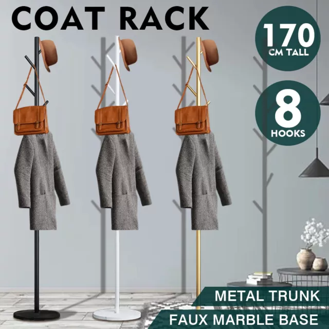 Coat Rack Hat Cloth Stand Hanger Garment Hook Tree Rail Organizer Storage Shelf