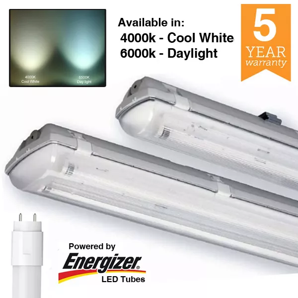 LED Ready T8 2ft 4ft 5ft 6ft Single Twin Non Corrosive Weatherproof IP65 Batten