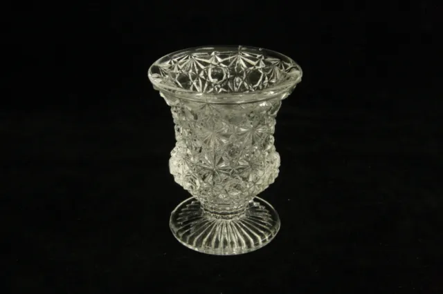 Vintage Pedestal Footed Urn Shape Daisy & Button Pattern Toothpick Holder 1 Of 2