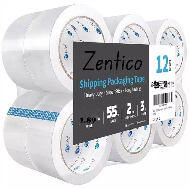 12 Rolls Clear Packing Packaging Carton Sealing Tape 2 Mil Thick 65/ 110 Yards