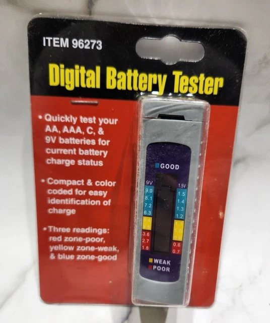 HARBOR FREIGHT DIGITAL Battery Tester Voltage Auto Test AA, AAA, C, 9V