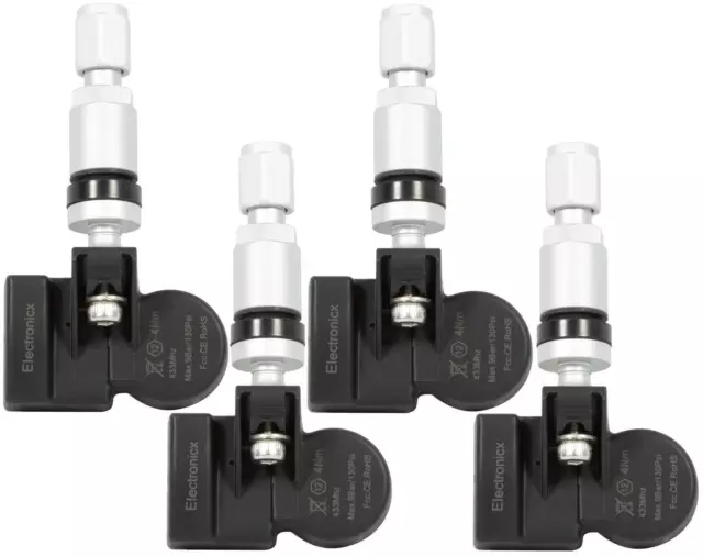 4 Reifendrucksensoren RDKS Sensoren Metallventil Silber für Opel/Vauxhall Adam S