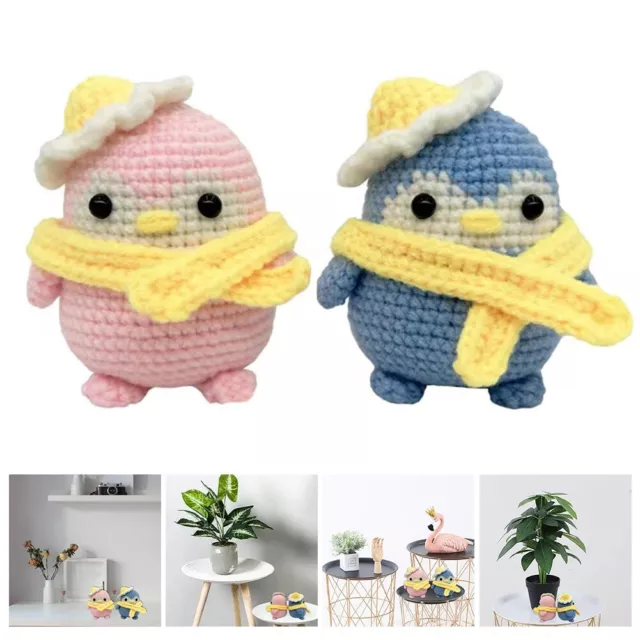 HandCrocheted Penguin Dolls DIY Material Kit for Crafts and Crochet Lovers