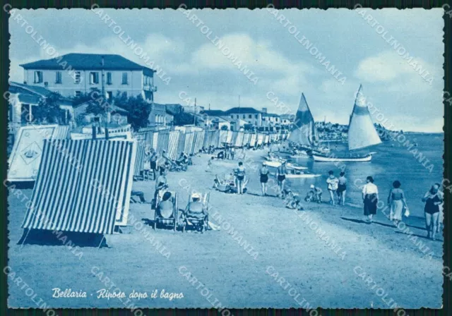 Rimini Bellaria Riposo dopo il Bagno Spiaggia FG cartolina RB6174