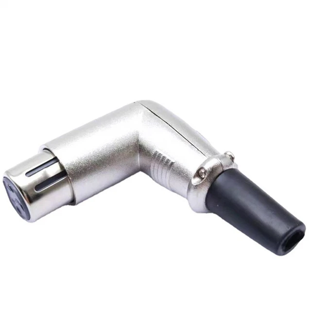 3-Pin XLR Connector Female Male Plug/Right Angle Micphone Audio Cable Adapter