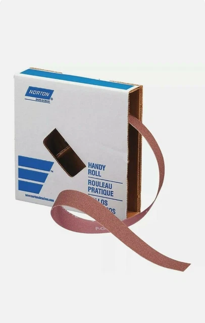 Norton 66261126288 1-1/2" x 50 Yards Gemini K225 Cloth Handy Roll 80 Grit