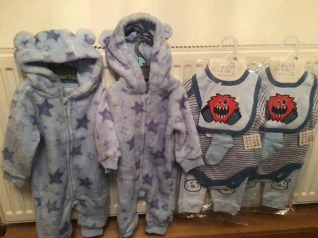 Bundle of baby boys warm winter clothes x 4 size 6-9 months New