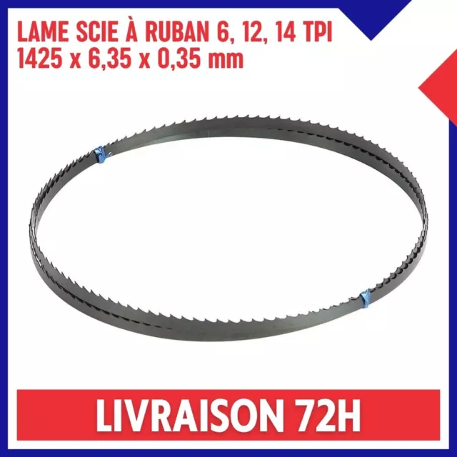 Lame Scie Ruban 1425 x 6,35 x 0,35mm 6, 10, 14 TPI Acier Carbone CS80 Silverline