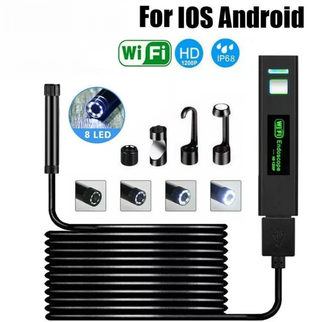 WIFI Endoscope Camera Wireless Borescope Inspection 8 LED for iPhone iOS Android 2