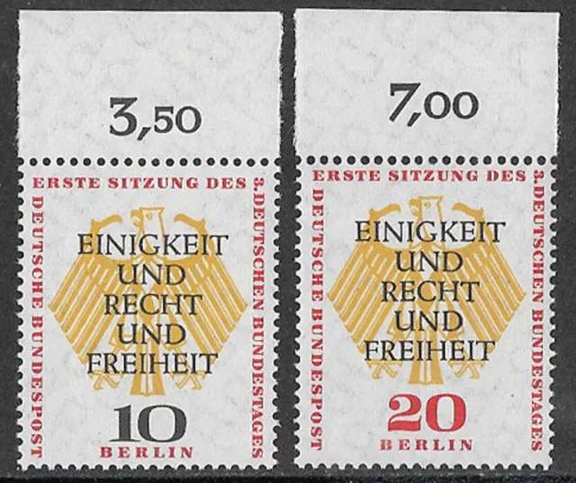 West Berlin Mi. Nr. 174 - 175 mit OR nicht dgz ungefaltet **  Jahrgang 1957 (15)