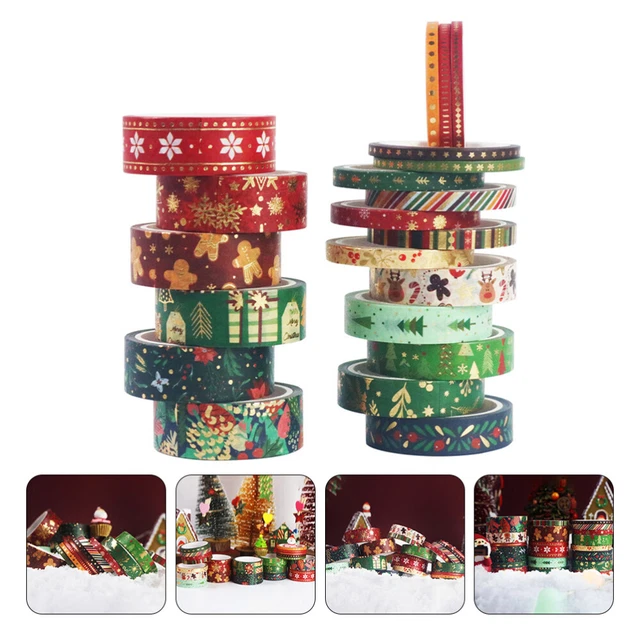 21 rollos cinta envolvente de Navidad cinta de washi de Navidad mini cinta de Halloween