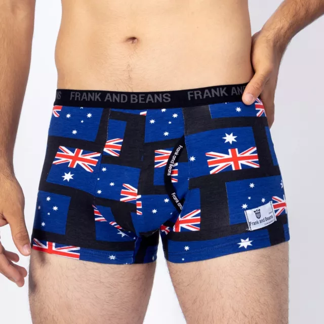 1x Boxer Briefs Modal Trunks Australian Flag Print Frank & Beans Underwear - 003