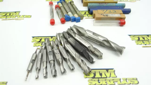 Lot Of 16 New & Used Hss Hsco Double End Mills 7/64" To 13/16" Dia Hanita Osg