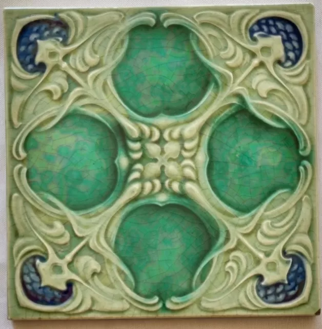 Art Nouveau Majolica Tile. Marsden Tile Co. C1905/8.