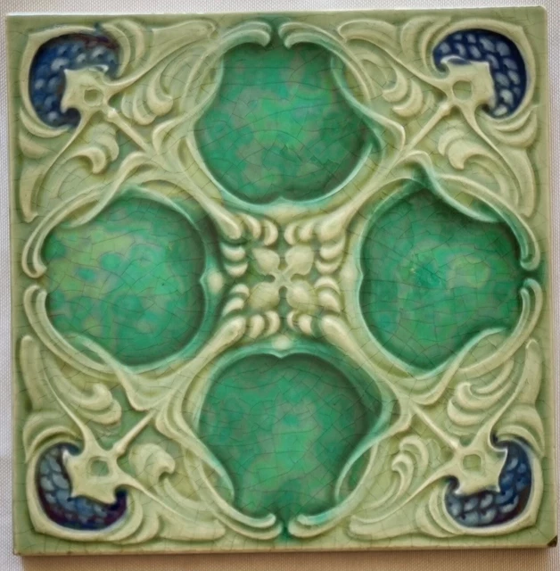 Art Nouveau Majolica Tile. Marsden Tile Co. C1905/8.