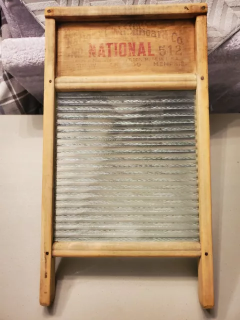 Vintage National Washboard Co No 512 and Victory Glass Great Condition 