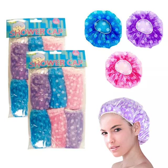 8 Pack Disposable Shower Caps Plastic Clear Hair Waterproof Cap Bath Hotel