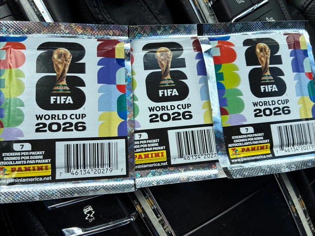 PANINI FIFA WORLD Cup 2026 Sealed Soccer Sticker Pack Lot - 3 Packs, 7 ...