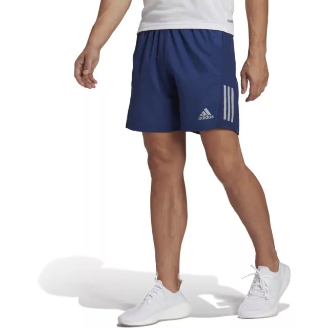 Sale adidas Own The Run Mens Running Shorts Blue Reflective Pockets Gym S M L