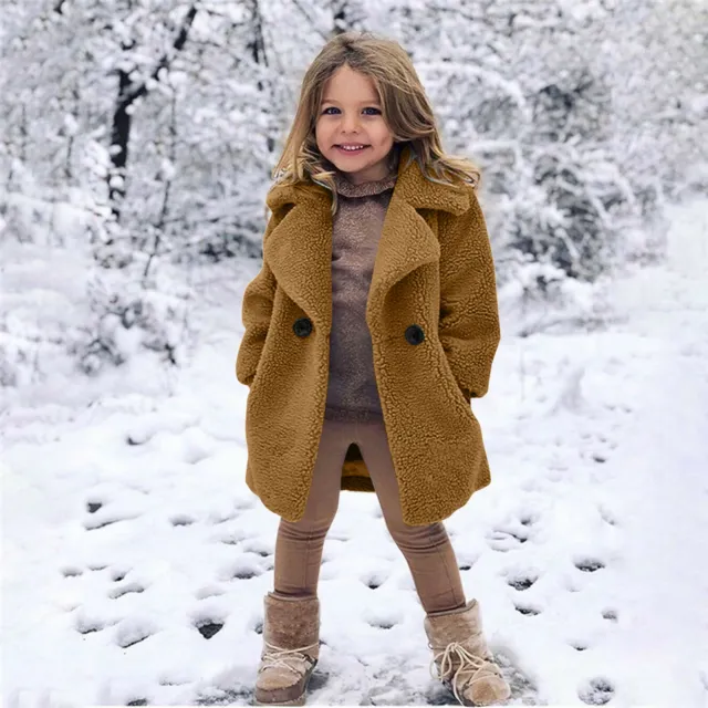 Giacca cappotto spesso cappotto invernale antivento bambina pile caldo outwear 6
